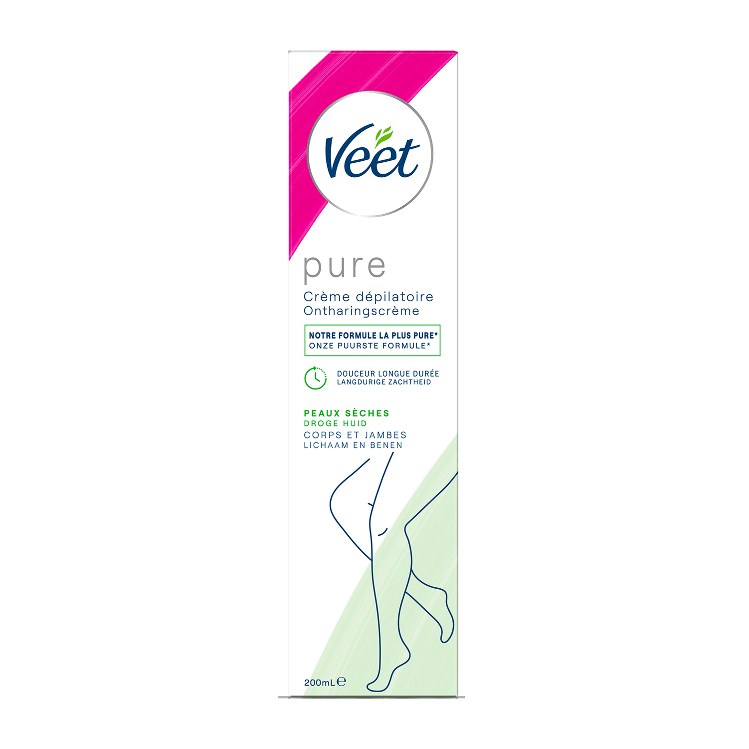 Crème dépilatoire peaux sèches – Jambes et Corps - Veet Pure – 200ml | Veet